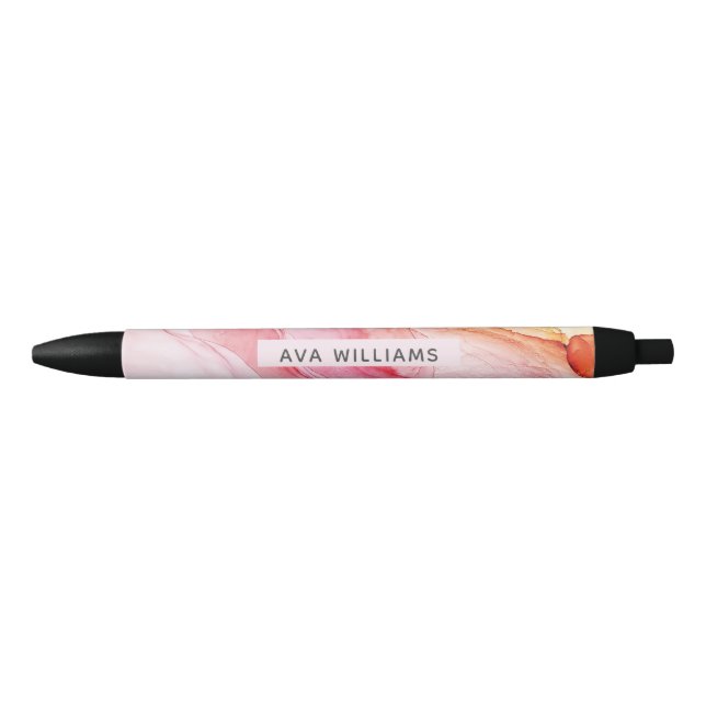 Caneta Preta Tinta Rosa Abstrata Pintura Personalizada (Frente)