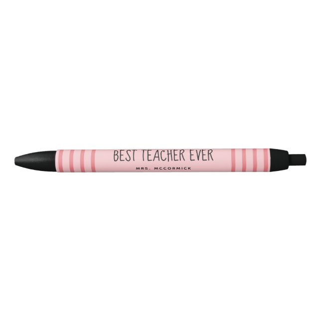 Caneta Preta Tipografia Cor-de-Rosa Bastante Personalizada (Frente)