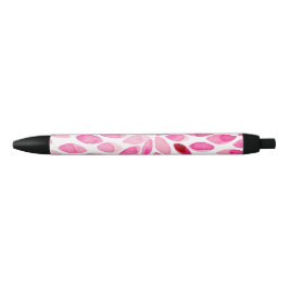 Caneta Preta Traços de pincel de aquarela - paleta rosa