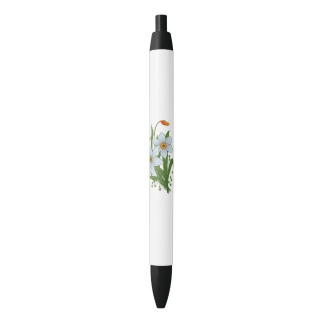 Caneta Preta Tulipas e Flores de Narcisos (Frente Vertical)