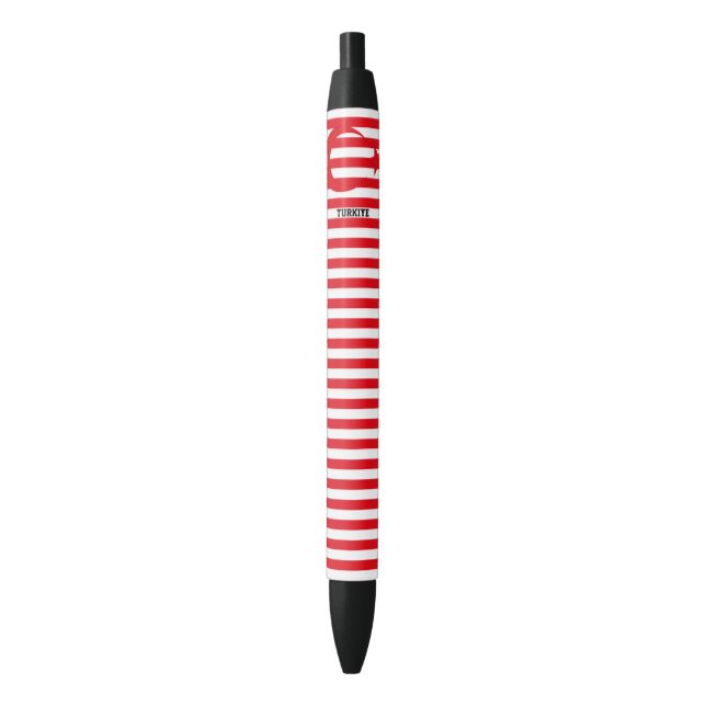 Caneta Preta Türkiye Flag Cute Patriotic Black Ink Pen (Frente Vertical)
