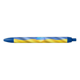 Caneta Preta Ucrânia - Paz - Bandeira Ucraniana - Liberdade