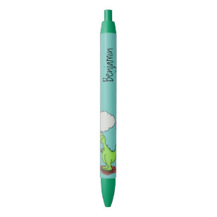 Caneta Preta Um desenho animado de dragão engraçado verde par