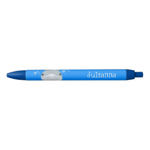 Caneta Preta Um lindo desenho animado de golfinho kawaii