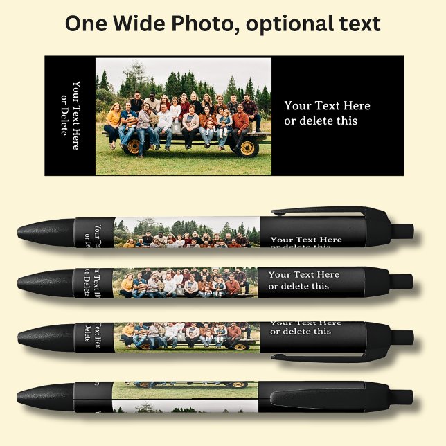 Caneta Preta Uma foto longa com texto opcional em preto (Criador carregado)