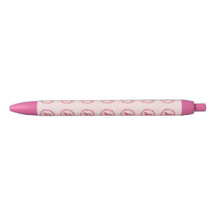 Caneta Preta Unicórnio rosa e flores