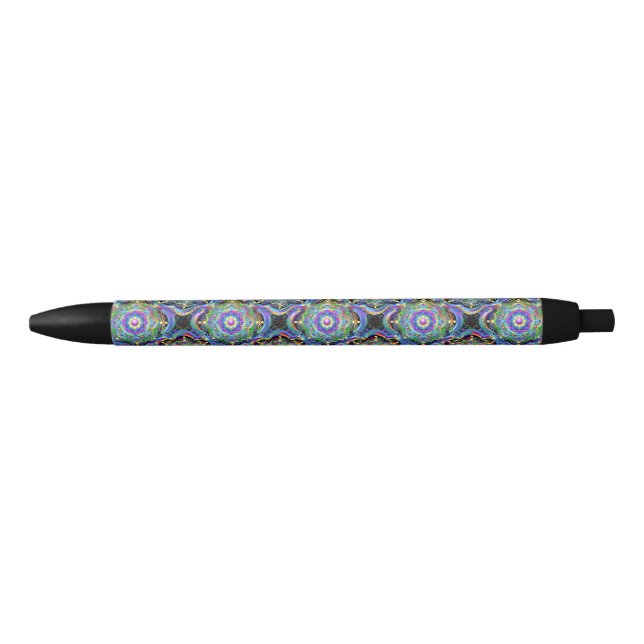 Caneta Preta Universo Mandala Cores Psicodélicas (Frente)