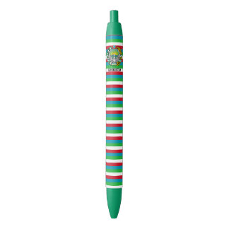 Caneta Preta Uzbekistan Flag Cute Patriotic Black Ink Pen