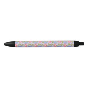 Caneta Preta Vasos de Rega Rosa Cottagecore Hortênsia em Flor 
