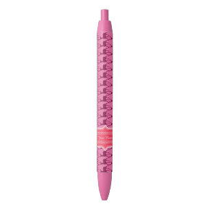 Caneta Preta Veado Rosa Quente, Nome Personalizado   N1