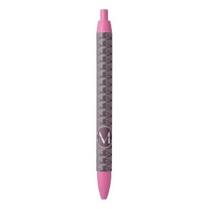 Caneta Preta Veado Violeta Roxo Monograma Personalizado N3