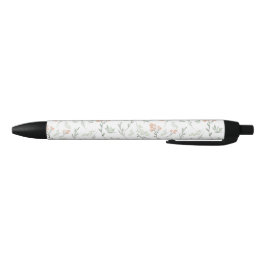 Caneta Preta Verde Salvia e Aquarela de Flores Silvestres Apric