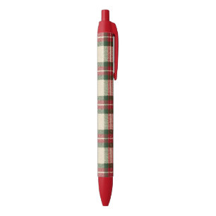 Caneta Preta Vermelho Verde Creme Xadrez Listras Natal