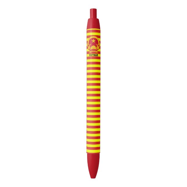 Caneta Preta Vietnam Flag Cute Patriotic Black Ink Pen (Frente Vertical)