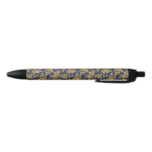 Caneta Preta Vintage Ouro Mistletoe