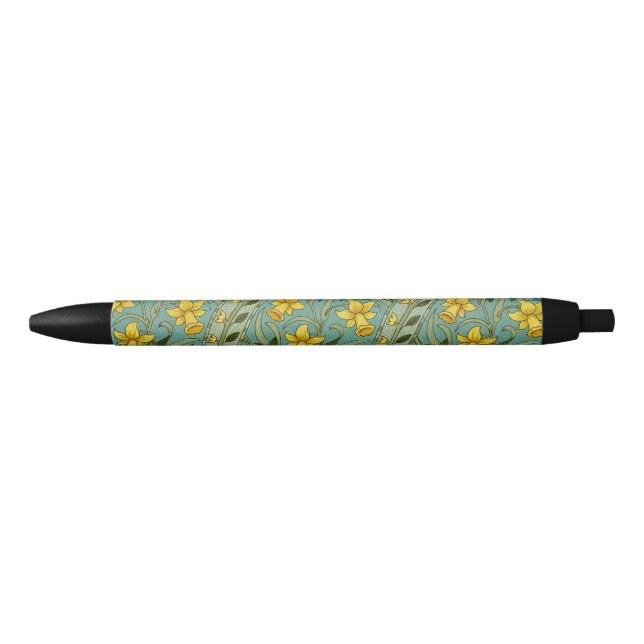 Caneta Preta William Morris Daffodil Floral Pattern Classic (Frente)