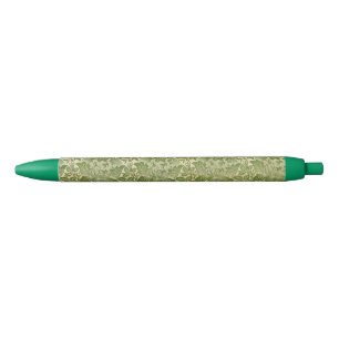 Caneta Preta William Morris Rosa e Thistle Floral Green