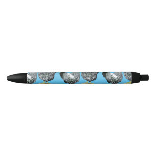 Caneta Preta Wyandottes Par lacrado por prata