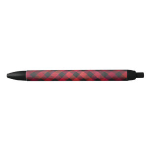 Caneta Preta Xadrez Checkered vermelha e preta