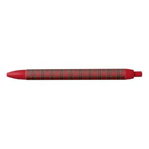 Caneta Preta Xadrez Escocês Vermelho Clássico