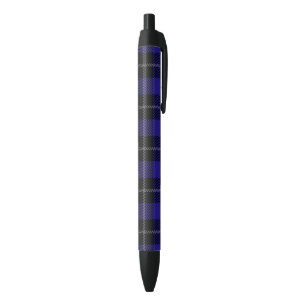 Caneta Preta Xadrez Real Azul Preto