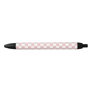 Caneta Preta Xadrez Rosa Bebê Simples Elegante