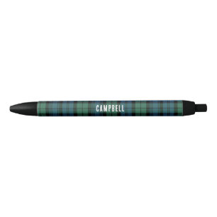 Caneta Preta Xadrez Rustic Clan Campbell Tartan Personalizado
