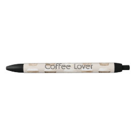 Caneta Preta Xícaras de Coração de Café com Creme