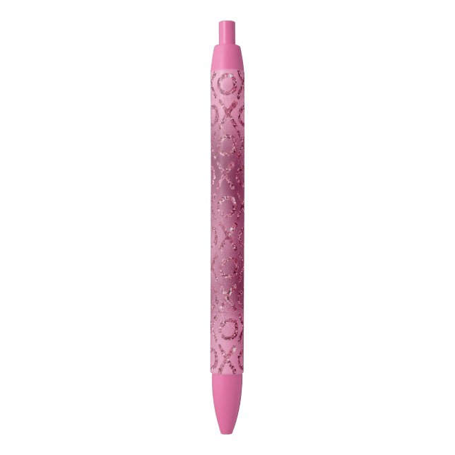 Caneta Preta XOXO cor-de-rosa (Frente Vertical)