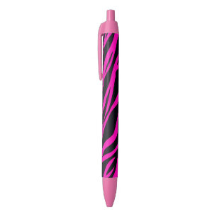 Caneta Preta Zebra do rosa quente listrada
