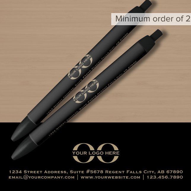Caneta Promocional preto personalizado com logotip (Criador carregado)