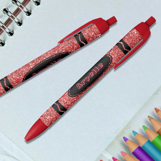 Caneta Push de Nome Personalizado de Crayon Vermel