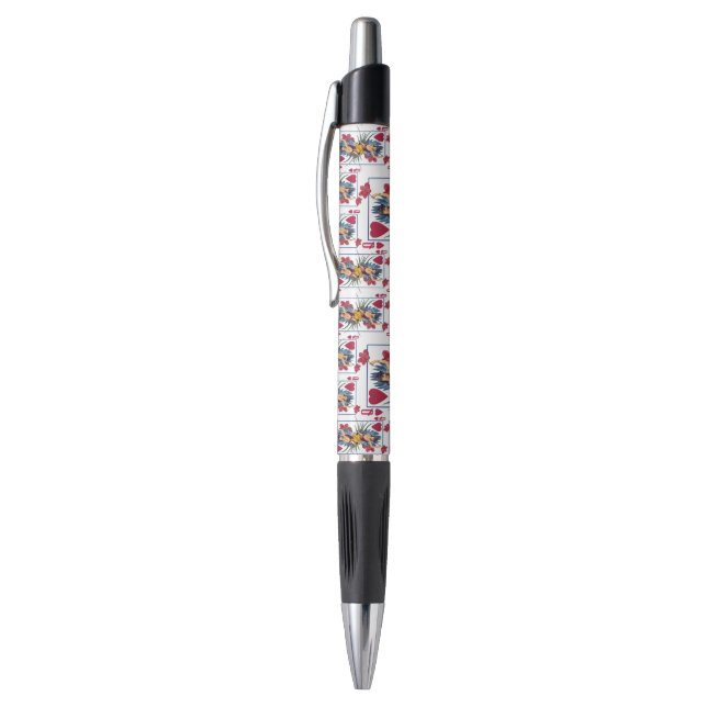 Caneta Rainha de Copas e Flores (Topo (Vertical))