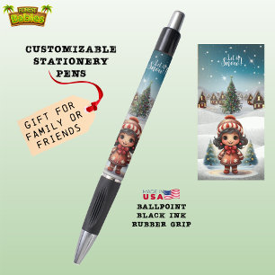 Caneta Rapariga de Pão de Natal Deixar nevar ❄️ 🎄 🎁