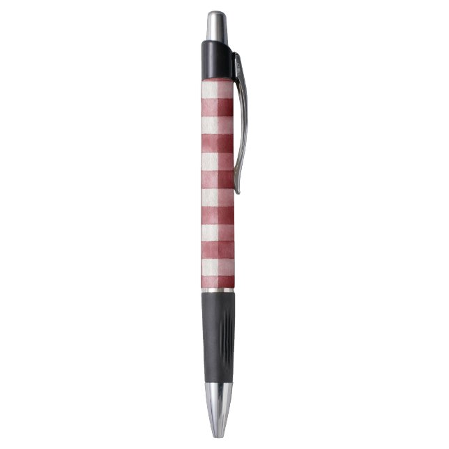 Caneta Red Cream Plaid Stripes (Parte Inferior (Vertical))