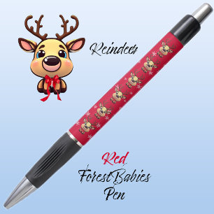 Caneta Reindeer Cute Engraçado Xmas Deer c/ Antlers Red �