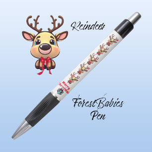 Caneta Reindeer Cute Engraçado, Xmas Deer, com 🦌 Brancos