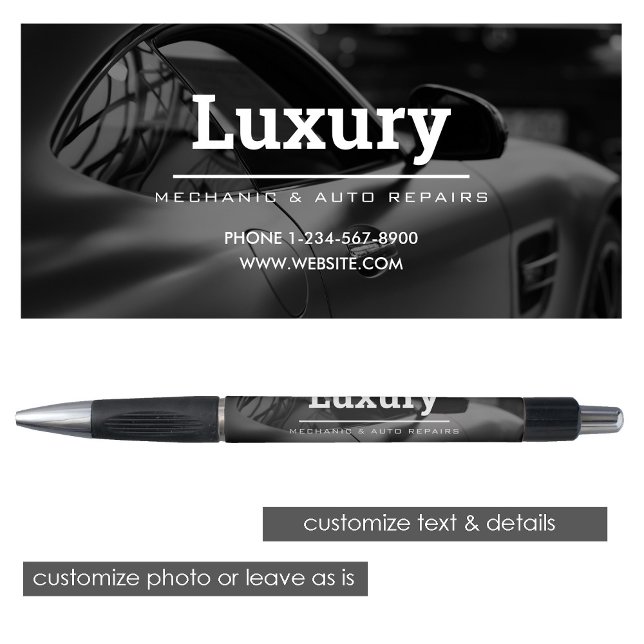Caneta Reparos de Fotos de Carros de Luxo Promocional de  (Classy Car Photo Repairs Mechanics Promotional Pen)
