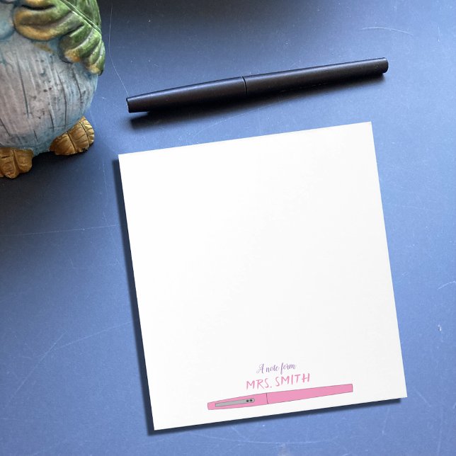 Caneta rosa | A Nota De | Bloco de notas do profes (Criador carregado)