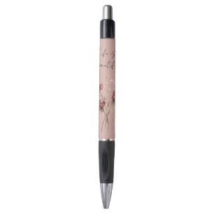Caneta Rosas Vermelhas Rosadas Floral