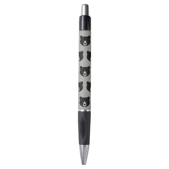 Caneta Rosto de Urso Negro (Frente Vertical)