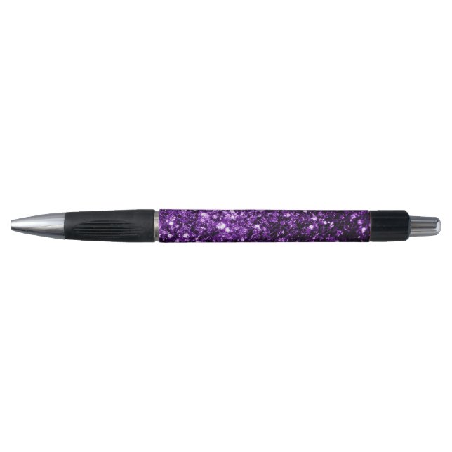 Caneta Roxo escuro brilho falso brilhos faíscas (Frente)