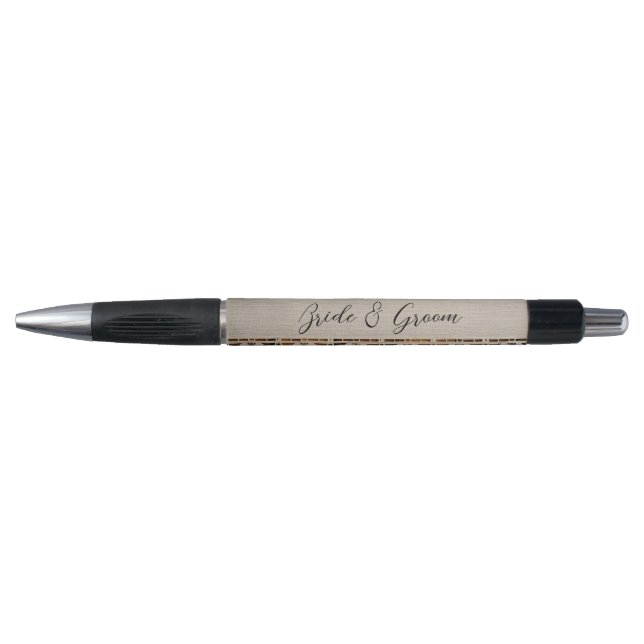 Caneta Rustic Wood and Lace Wedding Pen (Frente)