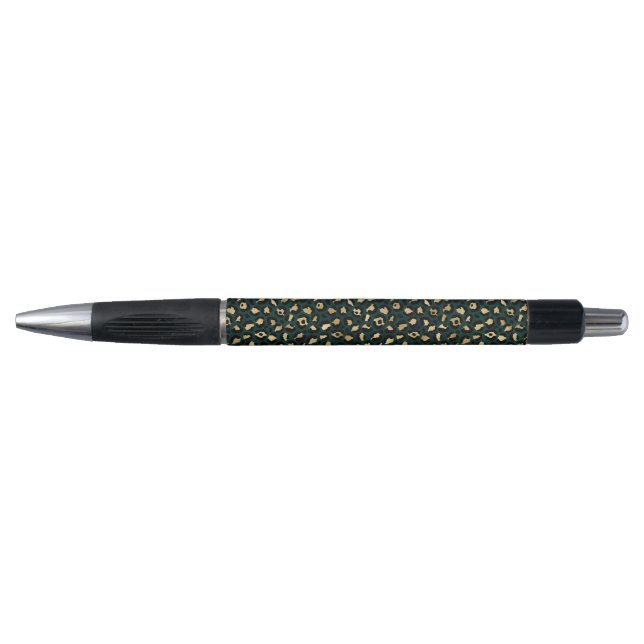 Caneta Série Teal e Gold Leopard Design 1 (Frente)