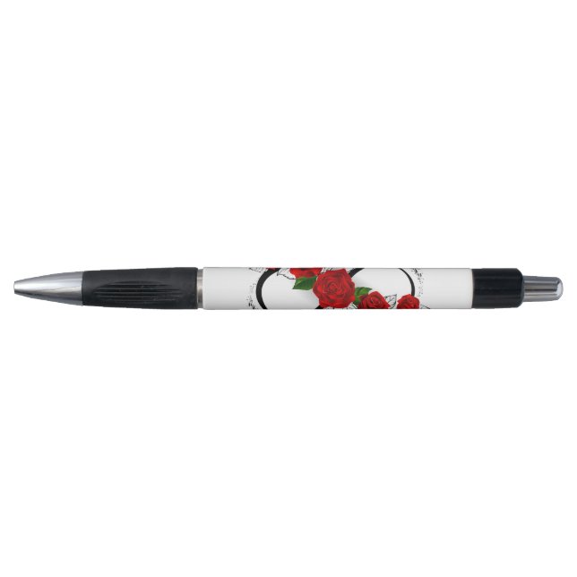 Caneta Símbolo do Infinito com Rosas Vermelhas (Frente)