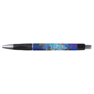 Caneta SlipperyJoe NYC grafite lua cercada por redemoinho