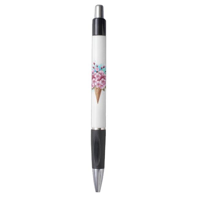 Caneta Sorvete Waffle Rosa Sakura Cone (Frente Vertical)
