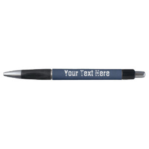 Caneta Tecido de Jeans Azul - Adicionar seu Texto - Moder