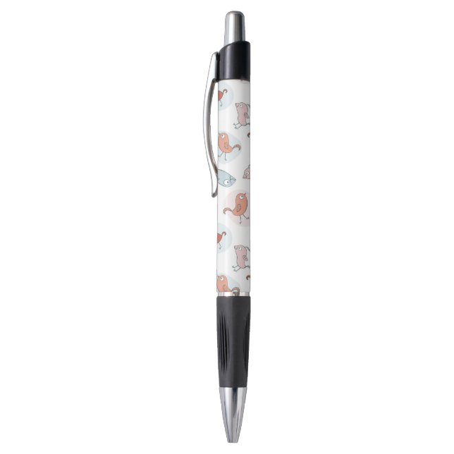 Caneta teste padrão com pássaros dos desenhos animados (Topo (Vertical))