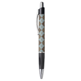 Caneta Teste padrão de Argyle no azul e no Taupe